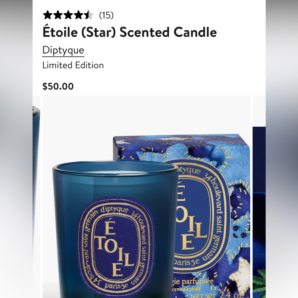 Diptyque limited edition Etoile candle never opened.